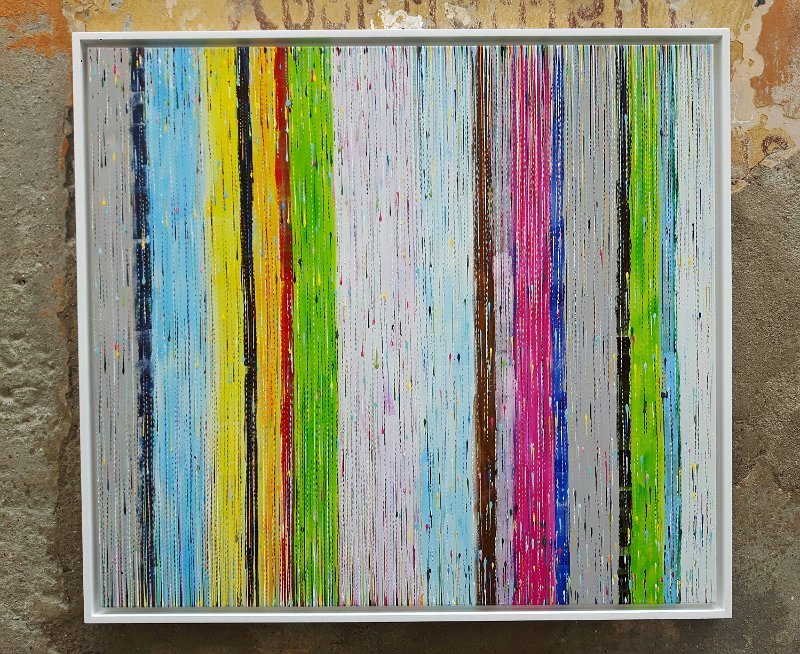 Coloured lines 6 2019 90×100 Acryl-Lack LW, € 2.600 SOLD